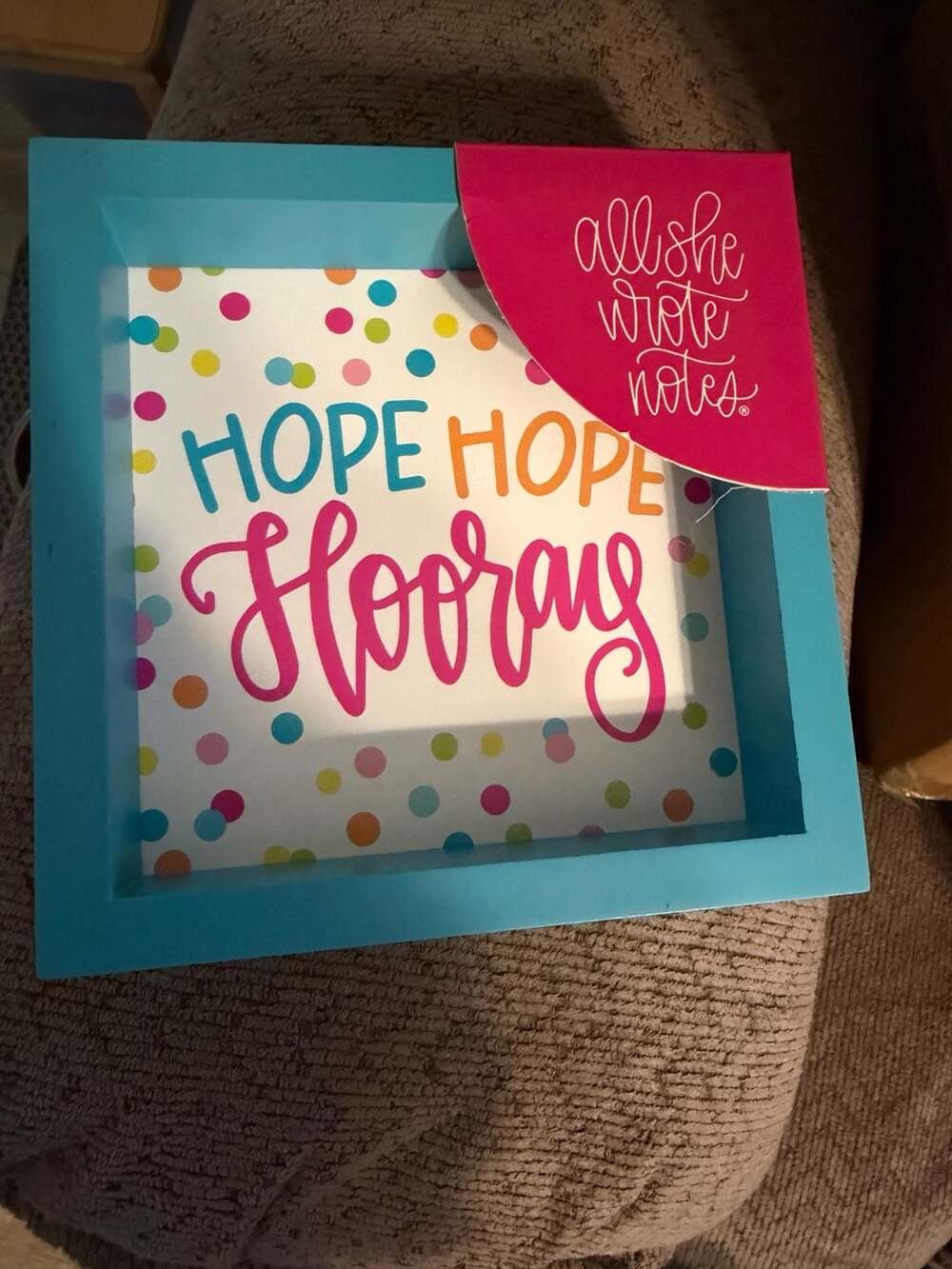 All She Wrote Notes Hope Hope Hooray Inspirational Wood Framed Wall Decor